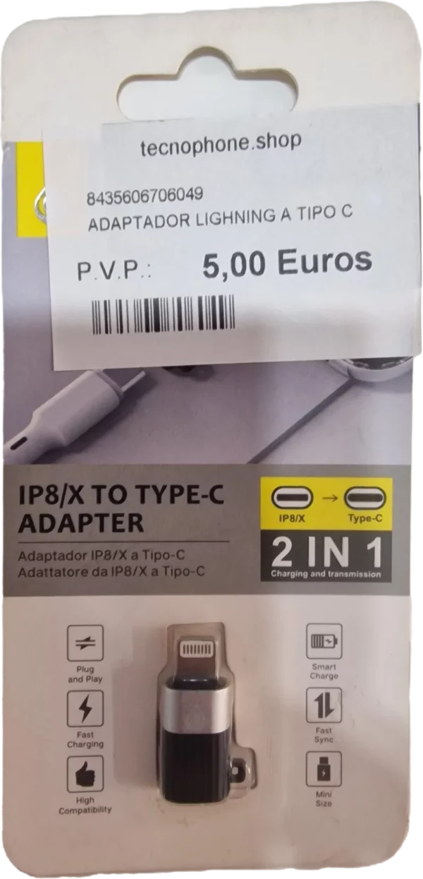 ADAPTADOR LIGHTNING A TIPO C