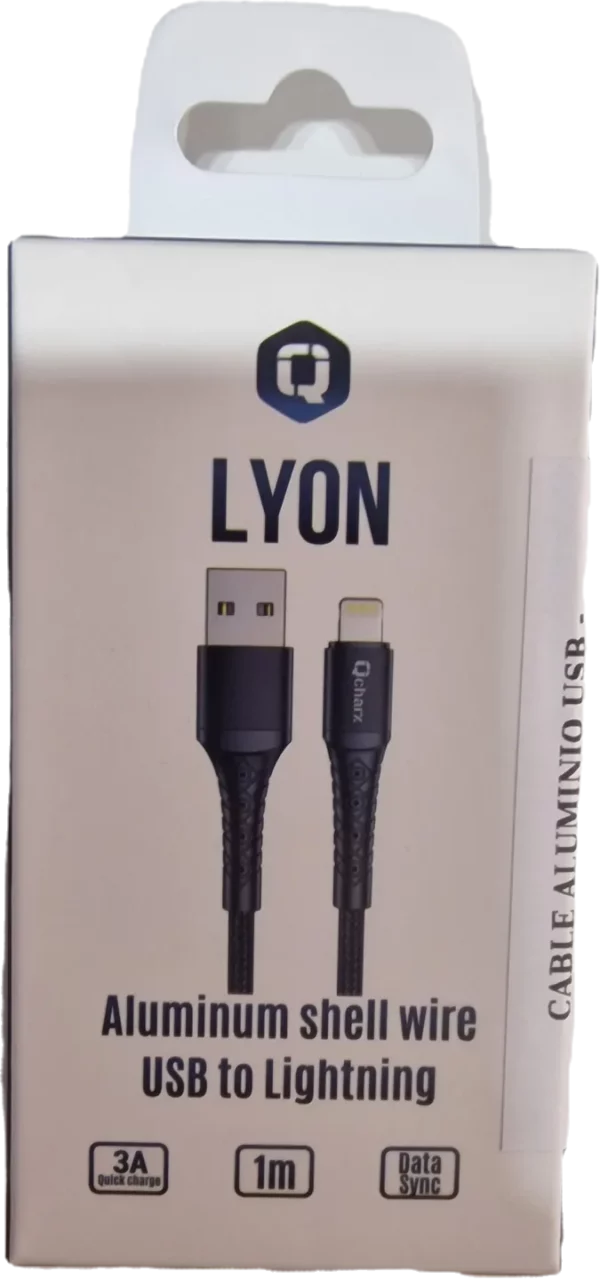 CABLE ALUMINIO USB – LIGHTNING 3A 1M