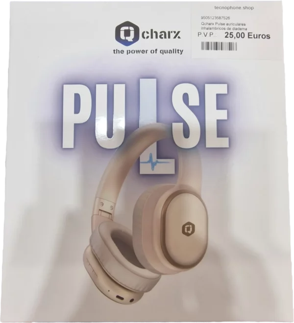 QCHARX PULSE AURICULARES INHALAMBRICOS DE DIADEMA BLUETOOTH 5.3 BEIGE