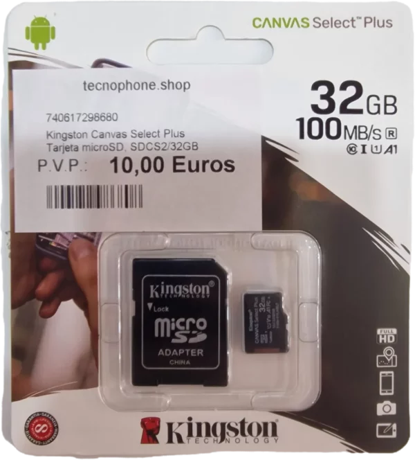 Kingston Canvas Select Plus – tarjeta de memoria flash – 32 GB – SDHC UHS-I