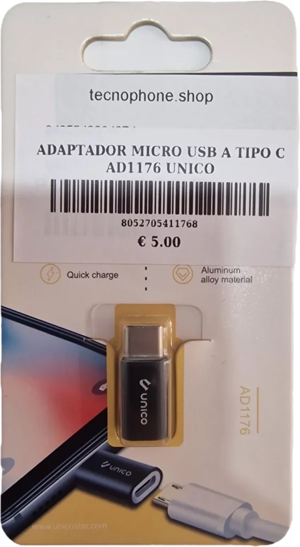 ADAPTADOR MICRO USB A TIPO C AD1176 UNICO