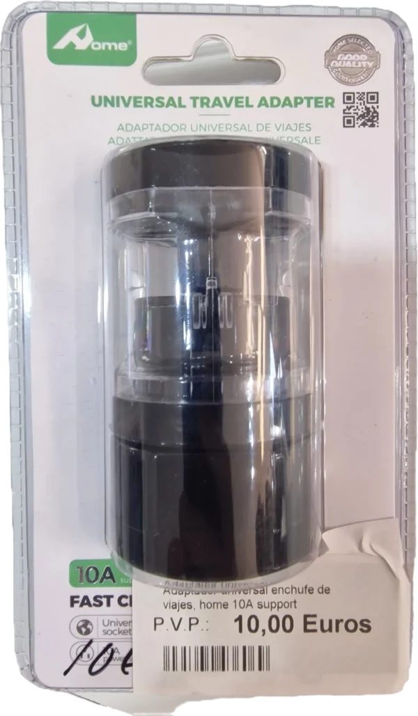 ADAPTADOR UNIVERSAL ENCHUFE DE VIAJES HOME 10A SUPPORT