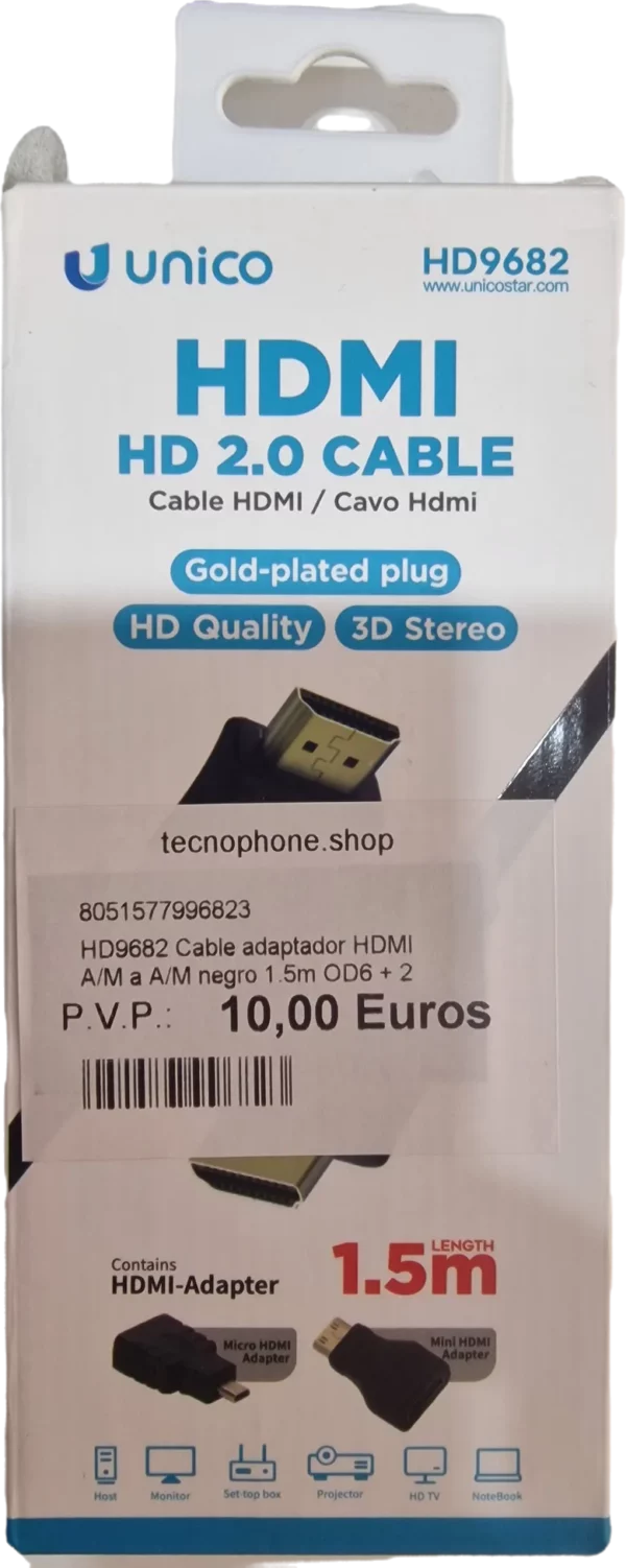 UNICO CABLE HDMI HD9682 1.5 M