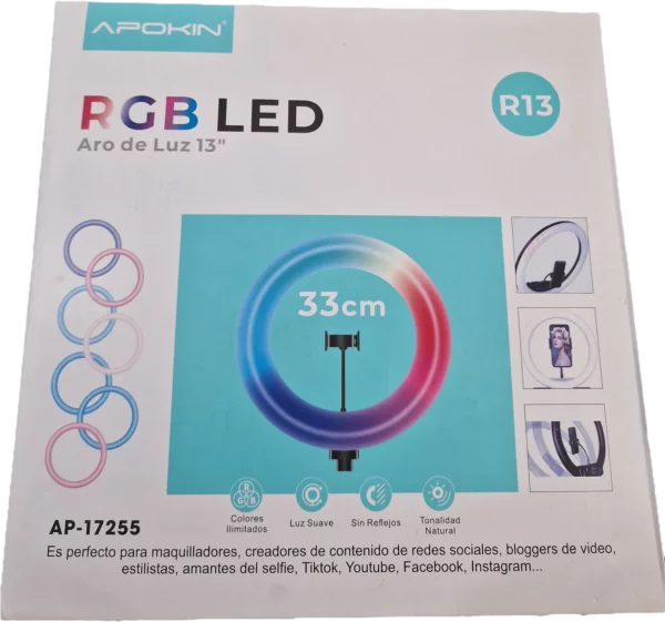 ARO DE LUZ APOKIN AP-17255 LED RGB 33CM