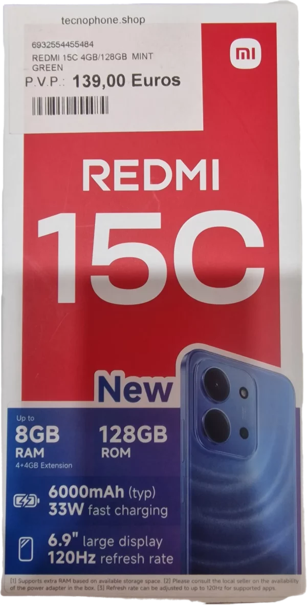 REDMI 15C MINT GREEN 4GB RAM 128GB ROM