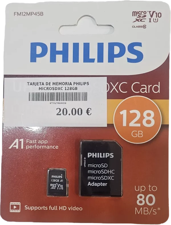 TARJETA DE MEMORIA PHILIPS MICROSDXC 128GB