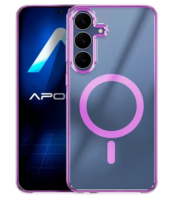FUNDA TRANSPARENTE ACRÍLICA PREMIUM SAMSUNG S25 FE MORADO