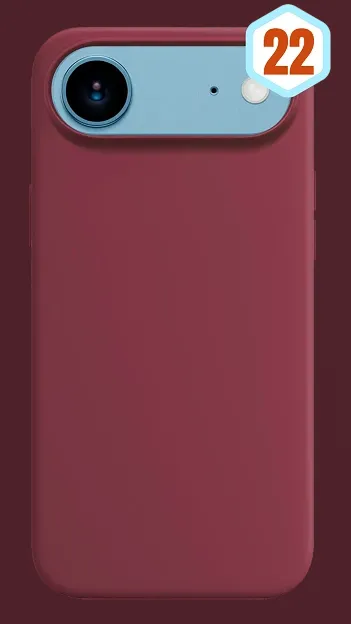 FUNDA SILICONA LIQUIDA EFECTO PIEL IPHONE 17 AIR GRANATE