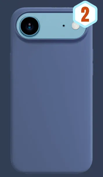 FUNDA SILICONA LIQUIDA EFECTO PIEL IPHONE 17 AIR AZUL OSCURO