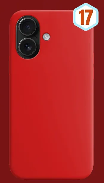 FUNDA SILICONA LIQUIDA EFECTO PIEL IPHONE 17 ROJA