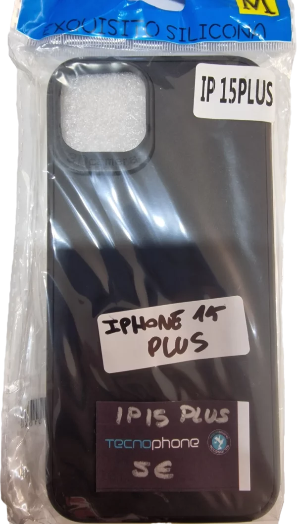 FUNDA SILICONA IPHONE 15 PLUS NEGRA