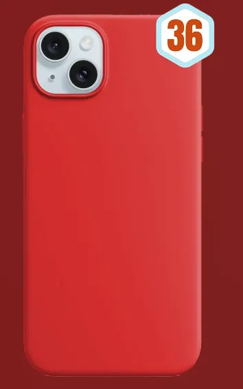 FUNDA SILICONA LIQUIDA EFECTO PIEL IPHONE 15 PLUS ROJA