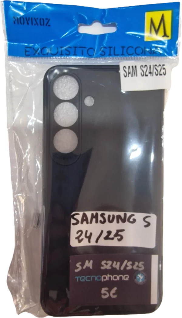 FUNDA SAMSUNG S24/S25 SILICONA NEGRA